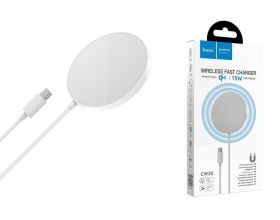 Беспроводное зарядное устройство HOCO CW28 (магнитное, Type-C, 15W) (белый)