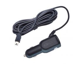 Автомобильное зарядное устройство АЗУ кабель MiniUSB TDS TS-CAU31 3м, 2000mA, гнездо USB (черный)