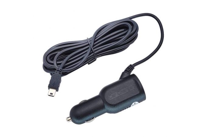 Автомобильное зарядное устройство АЗУ кабель MiniUSB TDS TS-CAU31 3м, 2000mA, гнездо USB (черный)