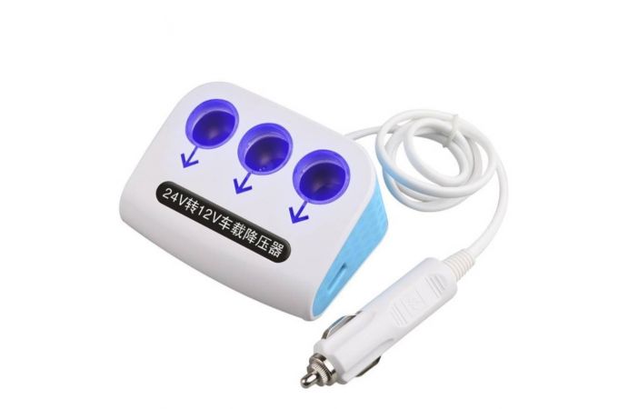 Разветвитель прикуривателя в авто VEECLE KY-072 (3 гнезда+2*USB)