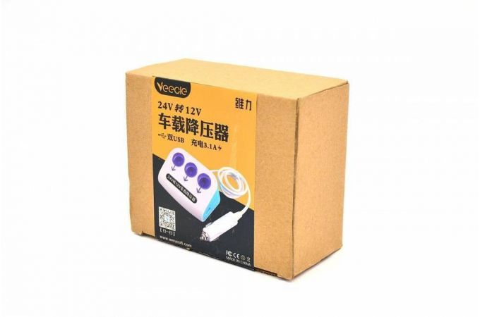 Разветвитель прикуривателя в авто VEECLE KY-072 (3 гнезда+2*USB)