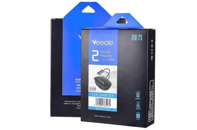 Разветвитель прикуривателя в авто VEECLE KY-513 (2 гнезда+2*USB)
