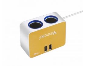 Разветвитель прикуривателя в авто VEECLE KY-526 (2 гнезда+2*USB)