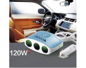 Разветвитель прикуривателя в авто VEECLE KY-538 (3 гнезда+2*USB)