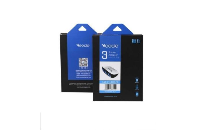 Разветвитель прикуривателя в авто VEECLE KY-912 (3 гнезда+2*USB)