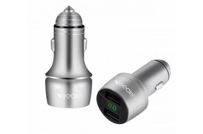 Автомобильное зарядное устройство АЗУ USB VEECLE KY-C03 (5B,3100mA) серебро
