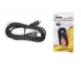 Кабель MiniUSB 2.0 Mirex Type-A (M) --> USB2.0 Mini-B (M) (13700-AMMIN18B) (1/43-1) 1,8м (черный)