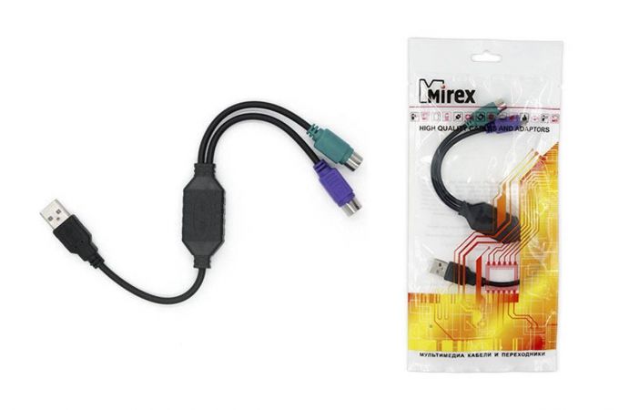 Конвертер переходник PS/2 - USB AM Mirex (13700-USBAMPS2 ) (1/415-1)