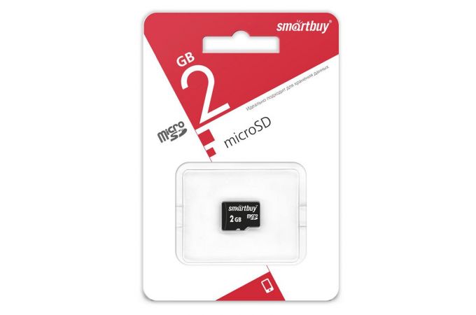 Карта памяти microSDHC Smartbuy 2 GB (class 4) без адаптера (SB2GBSD-00)