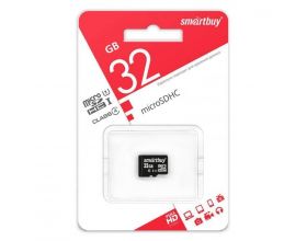 Карта памяти microSDHC Smartbuy 32 GB (class 4) без адаптера (SB32GBSDCL4-00)