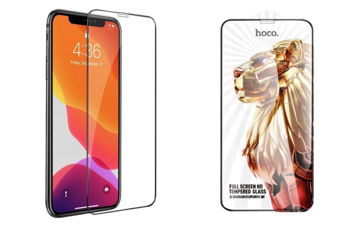 Защитное стекло дисплея iPhone XR/11 (6.1) HOCO G9 HD tempered glass без упаковки (черный)