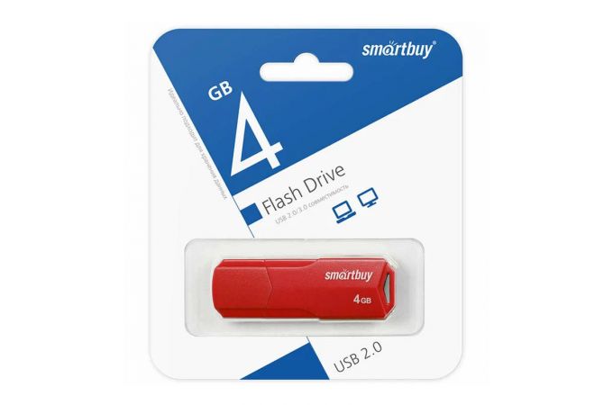 Флешка USB 2.0 SmartBuy 4 GB CLUE Red (SB4GBCLU-R)