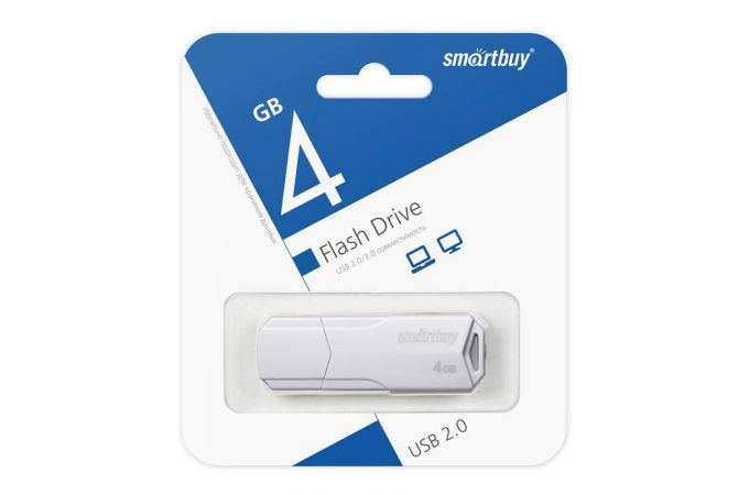 Флешка USB 2.0 SmartBuy 4 GB CLUE White (SB4GBCLU-W)