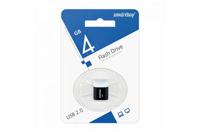 Флешка USB 2.0 Smartbuy 4 GB LARA Black (SB4GBLara-K)