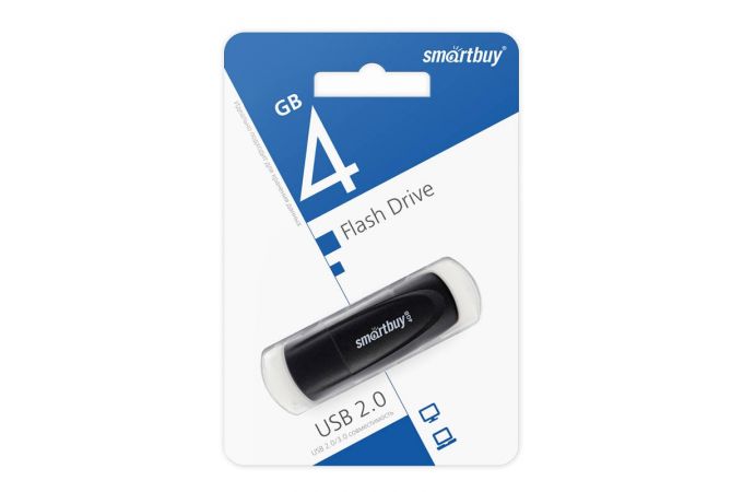 Флешка USB 2.0 SmartBuy 4 GB Scout Black (SB004GB2SCK)