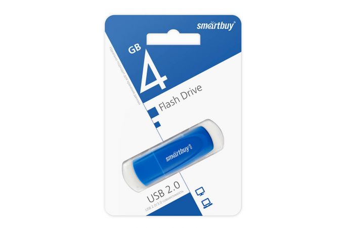 Флешка USB 2.0 SmartBuy 4 GB Scout Blue (SB004GB2SCB)