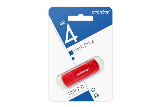 Флешка USB 2.0 SmartBuy 4 GB Scout Red (SB004GB2SCR)