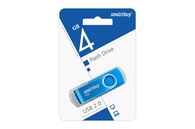 Флешка USB 2.0 SmartBuy 4 GB Twist Blue (SB004GB2TWB)