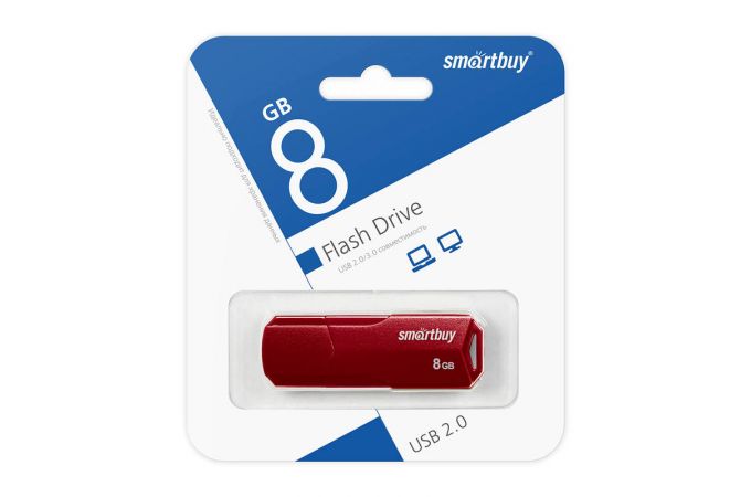 Флешка USB 2.0 SmartBuy 8GB CLUE Burgundy (SB8GBCLU-BG)