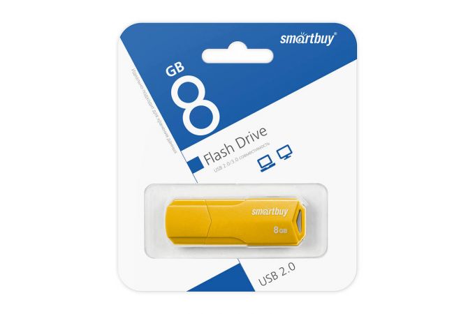 Флешка USB 2.0 SmartBuy 8GB CLUE Yellow (SB8GBCLU-Y)