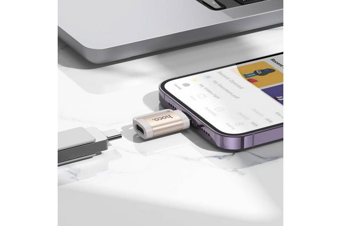 Переходник OTG HOCO UA31B (штекер Lightning - гнездо USB-C)