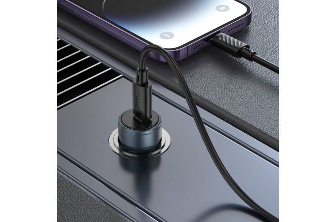 Автомобильное зарядное устройство АЗУ USB-C + кабель Lightning HOCO Z57 PD30W (золото)