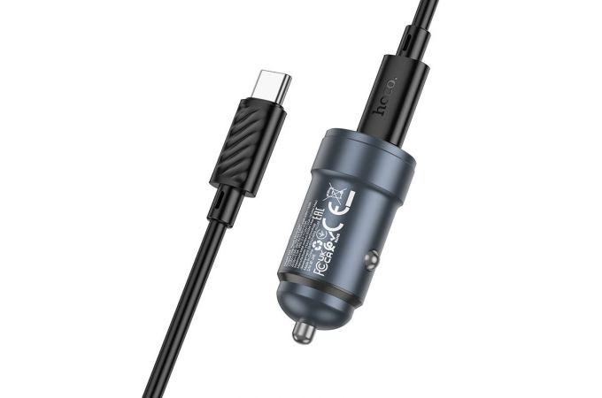 Автомобильное зарядное устройство АЗУ USB-С + кабель Type-C HOCO Z57 PD30W (золотой)