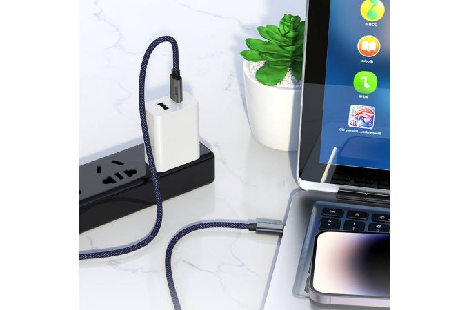 Кабель USB Type-C - USB Type-C HOCO U134 Primero 240W (темно-синий) 1.8м