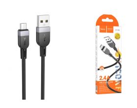 Кабель USB - MicroUSB HOCO X109 (черный) 1м силиконовый