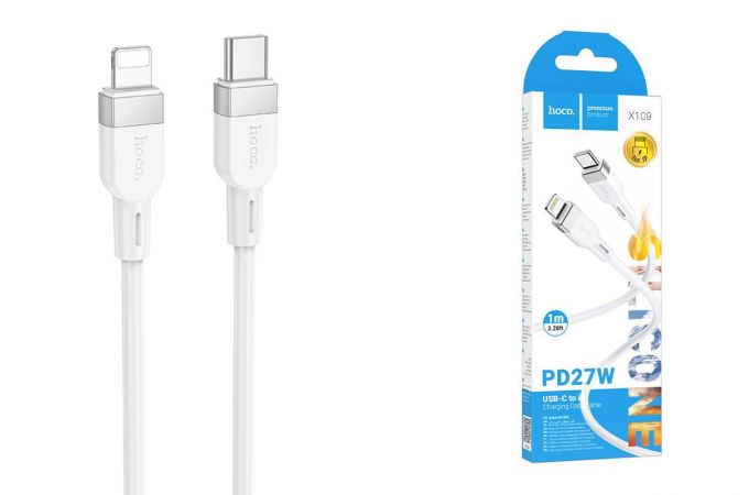 Кабель USB Type-C - Lightning HOCO X109 Energy PD (белый) 1м (силиконовый)