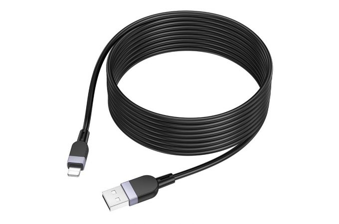 Кабель USB - Lightning HOCO X109, 2,4A (черный) 3м силиконовый