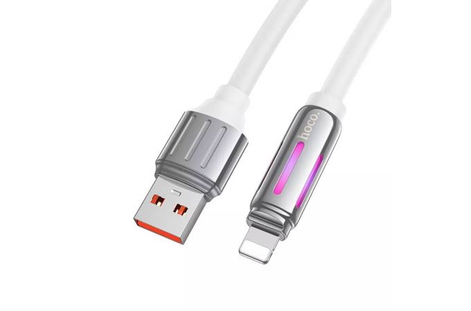 Кабель USB - Lightning HOCO U136 2,4A (белый) 1м