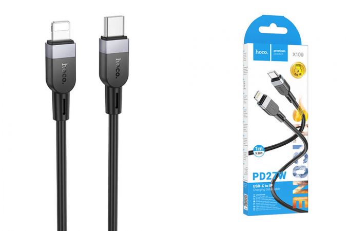 Кабель USB Type-C - Lightning HOCO X109 Energy PD (черный) 1м (силиконовый)