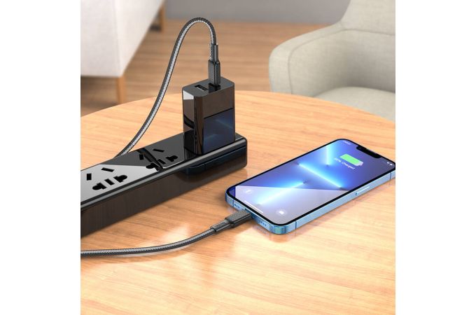 Кабель USB Type-C - Lightning HOCO X69 PD20W (бело-черный) 1м