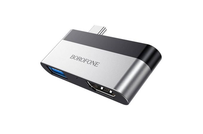 Разветвитель USB HUB Type-C (M) --> HDMI + USB3.0 BOROFONE DH2 (7/51-2)