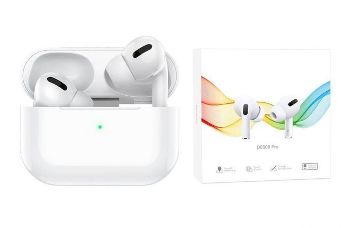 Наушники вакуумные беспроводные HOCO DES08 Pro TWS wireless headset Bluetooth (белый)