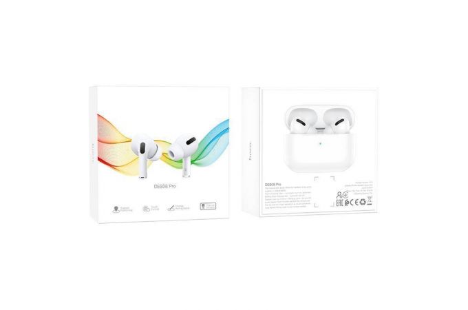 Наушники вакуумные беспроводные HOCO DES08 Pro TWS wireless headset Bluetooth (белый)
