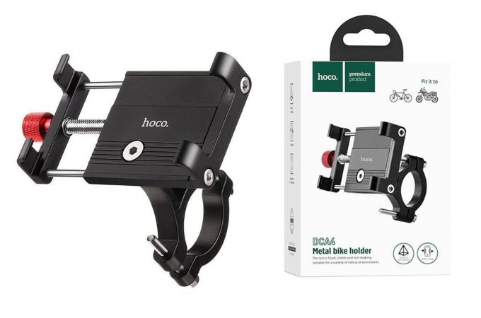 Держатель велосипедный для телефона HOCO DCA4 универсальный на руль мототехники черный (металл)