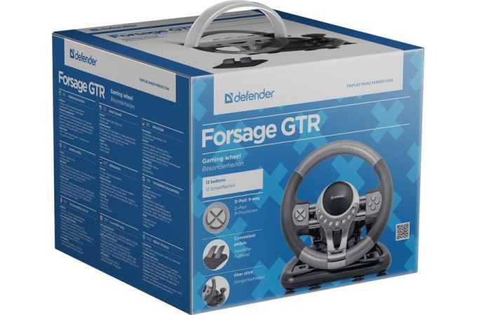 Игровой руль Defender Forsage GTR (черно-серый)