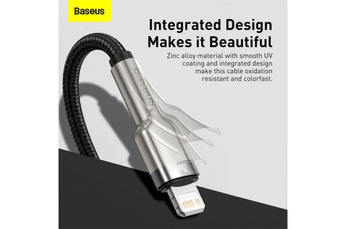 Кабель USB Type-C - Lightning BASEUS Cafule Series Metal 20W (черный) 0.25м