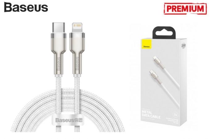 Кабель USB Type-C - Lightning BASEUS Cafule 20W (белый) 2м