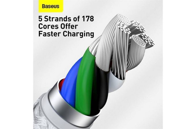 Кабель USB Type-C - Lightning BASEUS Cafule 20W (белый) 2м