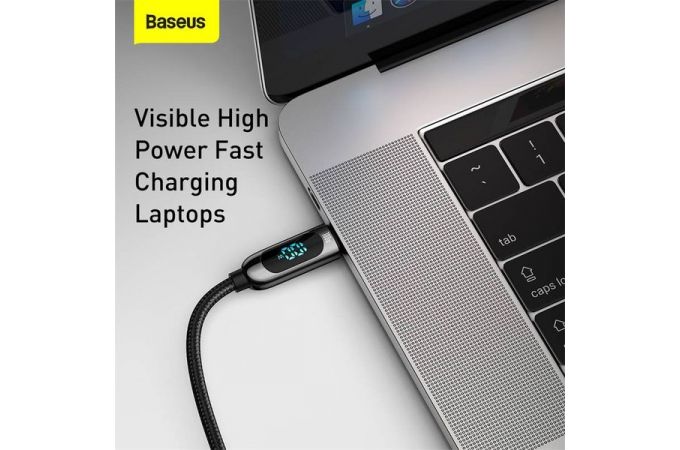 Кабель USB Type-C - USB Type-C BASEUS Display Fast Charging 5A, 100W, 1 м, черный