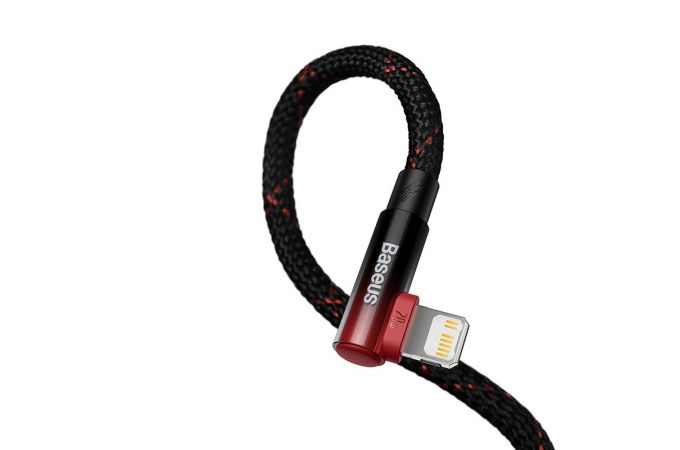 Кабель USB Type-C - Lightning BASEUS MVP 2 Elbow-shaped Fast Charging угловой 20W (черно-красный) 1м