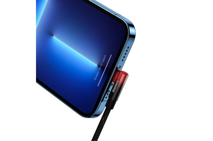 Кабель USB Type-C - Lightning BASEUS MVP 2 Elbow-shaped Fast Charging угловой 20W (черно-красный) 1м