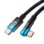 Кабель USB Type-C - USB Type-C BASEUS MVP 2 Elbow-shaped Fast Charging 100W, 1 м, черный+синий, угловой