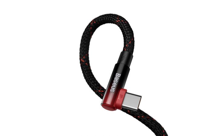 Кабель USB Type-C - USB Type-C BASEUS MVP 2 Elbow-shaped Fast Charging 100W, 2 м, черно-красный, угловой