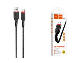 Кабель USB - MicroUSB HOCO X59 2,4A (черный) 2м (оплетка)