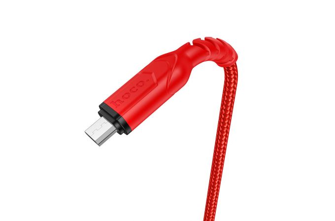 Кабель USB - MicroUSB HOCO X59 2,4A (черный) 2м (оплетка)