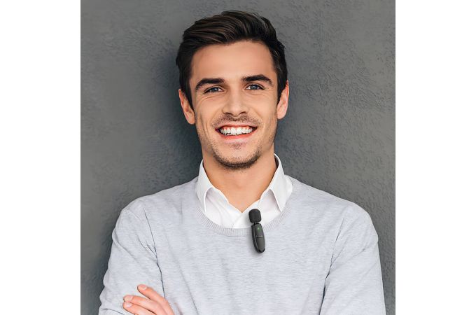 Микрофон беспроводной HOCO L15 цифровой (iP/Type-C) (черный)